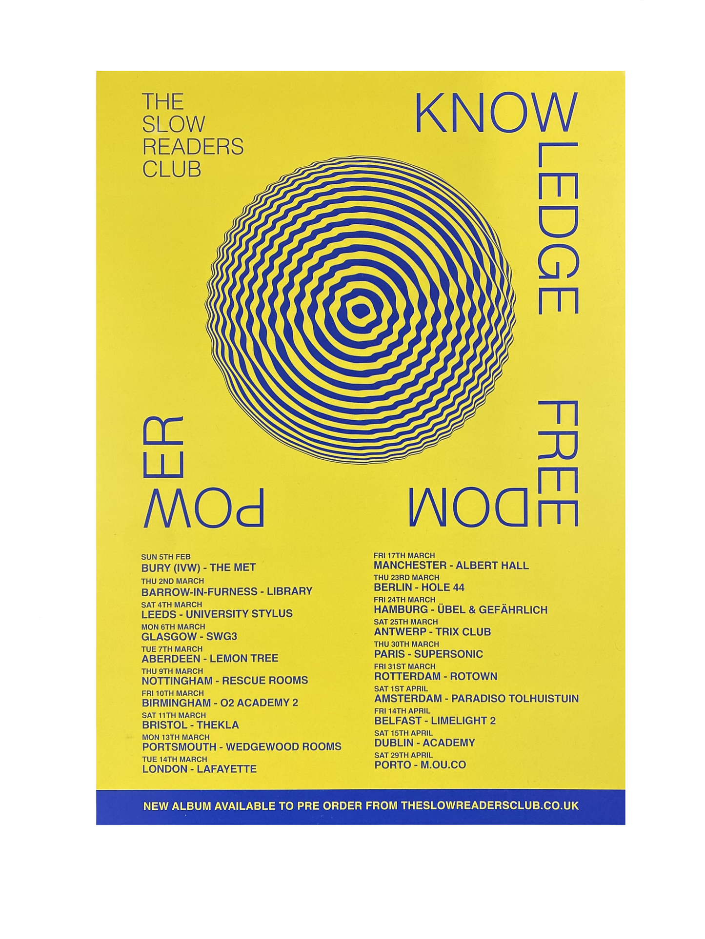 The Slow Readers Club Merch - KFP - 2023 Tour Poster