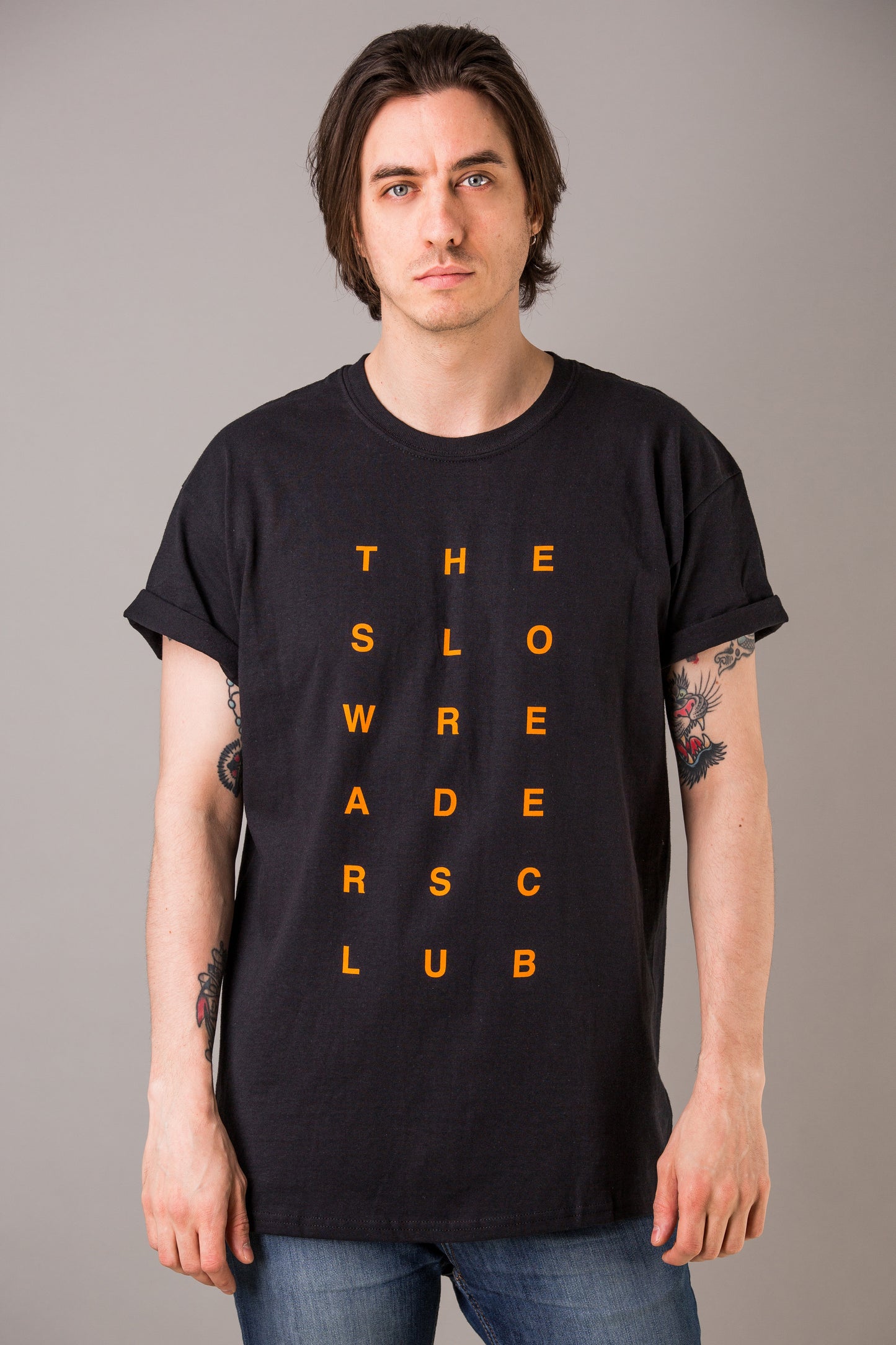 The Slow Readers Club - Vertical Logo T-Shirt - Black