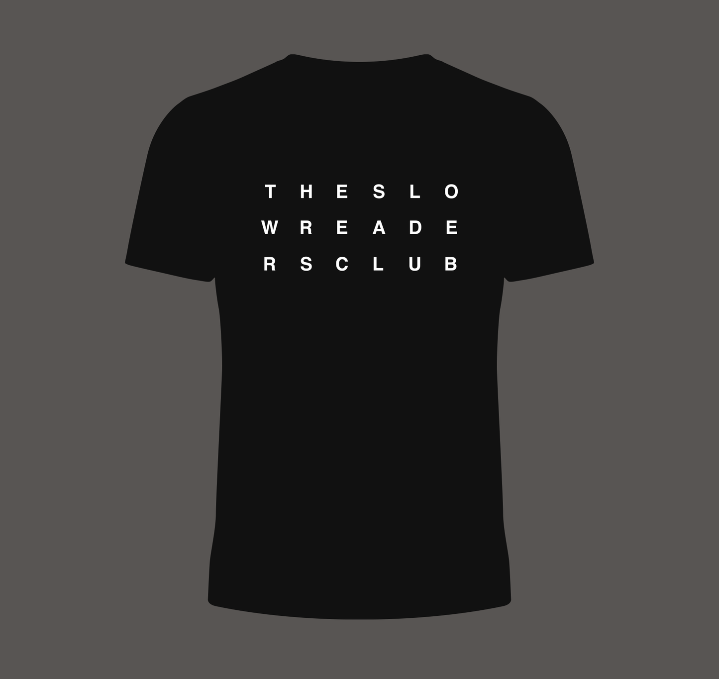 The Slow Readers Club Merch - Classic Logo - White on Black T-Shirt