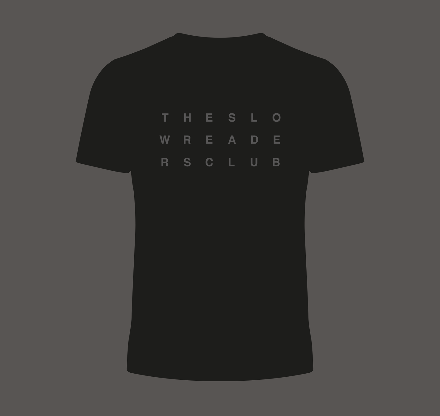 The Slow Readers Club Merch - Classic Logo - Black Gloss on Black T-Shirt
